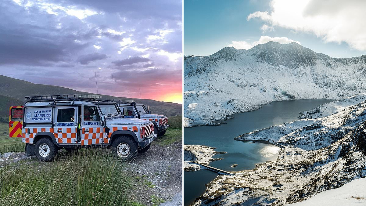 Two bodies are found on Snowdonia in hunt for missing men, 19 and 20, as mountain rescue team battle snow and ice