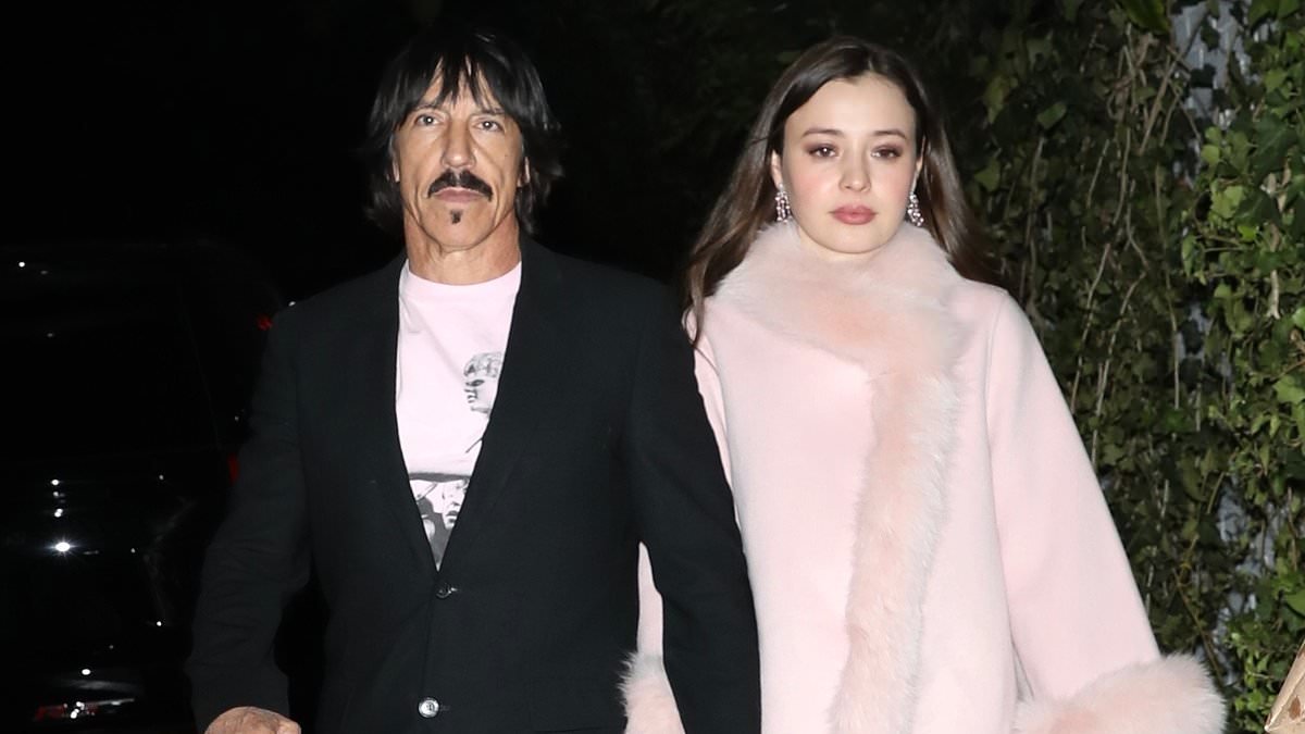 Red Hot Chili Peppers frontman Anthony Kiedis, 63, holds hands with mystery girlfriend as they head to Charli XCX's post-Grammys party in Hollywood