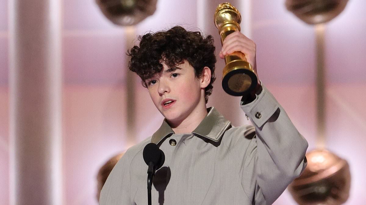 Adolescence's Owen Cooper becomes youngest-ever winner of supporting actor gong at Golden Globes as hit series sweeps TV categories
