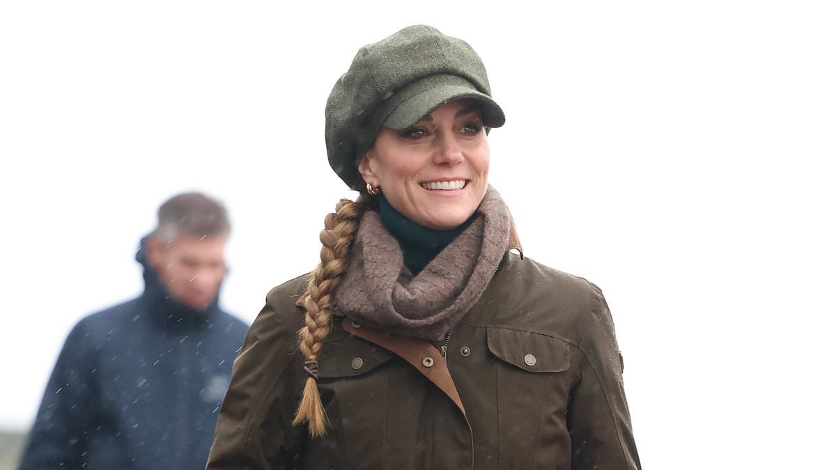 Plait's a great look, Kate! Princess unveils a new fuss-free DIY hairdo as she gathers her tresses into neat braid during rugby club visit