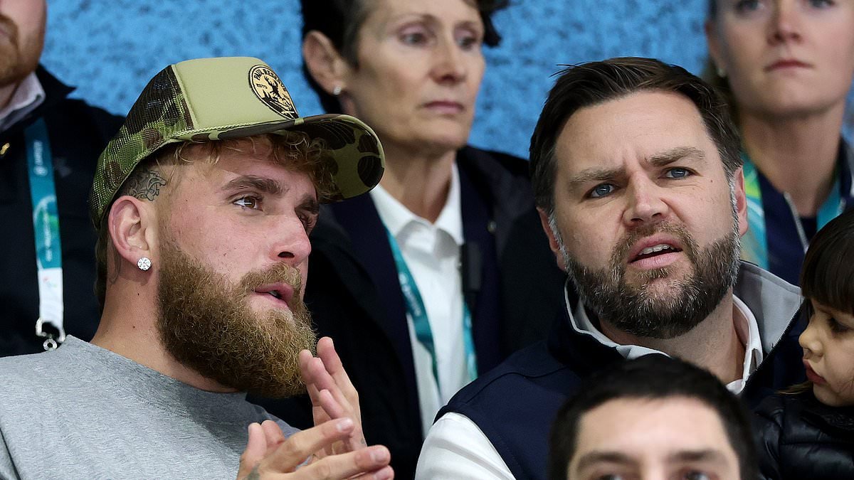 JD Vance joins controversial boxer Jake Paul to watch U.S. hockey team at Winter Olympics as Vice President brushes off opening ceremony boos