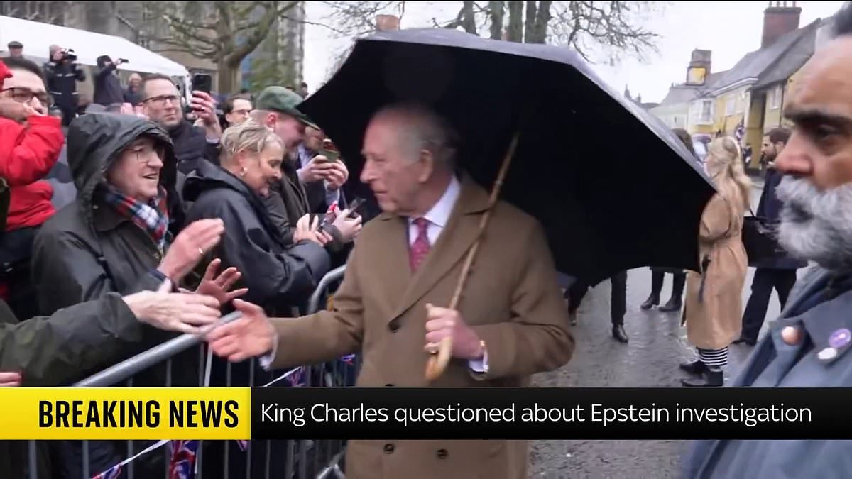 King Charles heckled and appears to ignore questions from reporter about Jeffrey Epstein as fallout continues over Andrew's links to paedophile