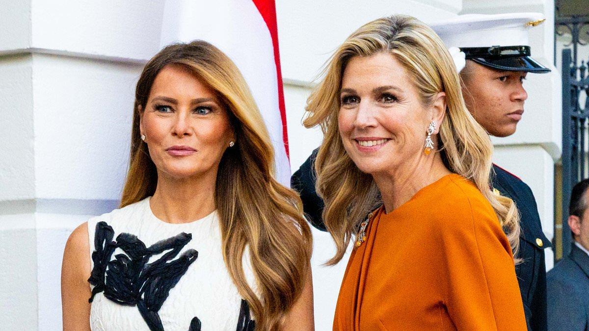 Melania meets Maxima! First Lady welcomes elegant Dutch Queen to the White House for overnight stay