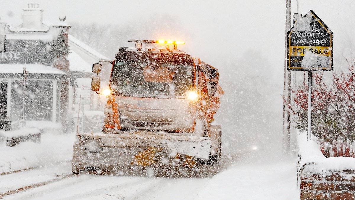 Great Brrritain! Parts of the UK at risk of being cut off by heavy snowfall as transport networks plunged into chaos and weather warnings cover the country
