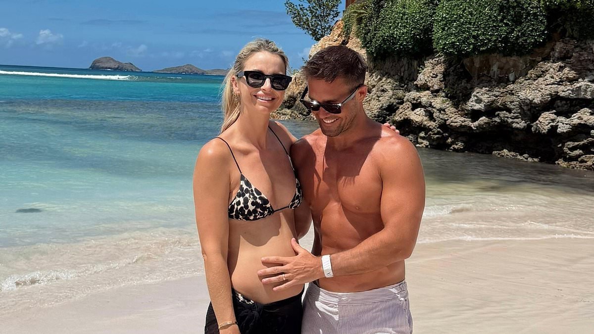 Vogue Williams overshadows Spencer Matthews' ex Lucy Watson's pregnancy announcement by sharing her own baby news just minutes later