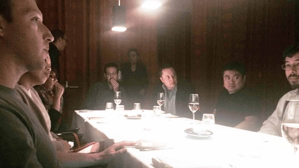 Guess who's coming to dinner! Epstein files photo shows 'wild' dinner party with Elon Musk, Mark Zuckerberg and Peter Thiel back in 2015