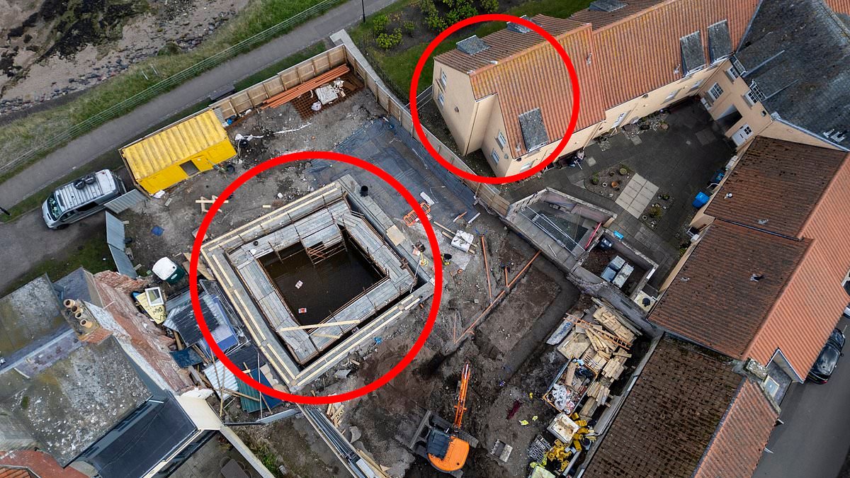 Millionaire's luxury house renovation in St Andrews 'forces' pensioner neighbour to leave his home after building work 'turned area into an earthquake zone'