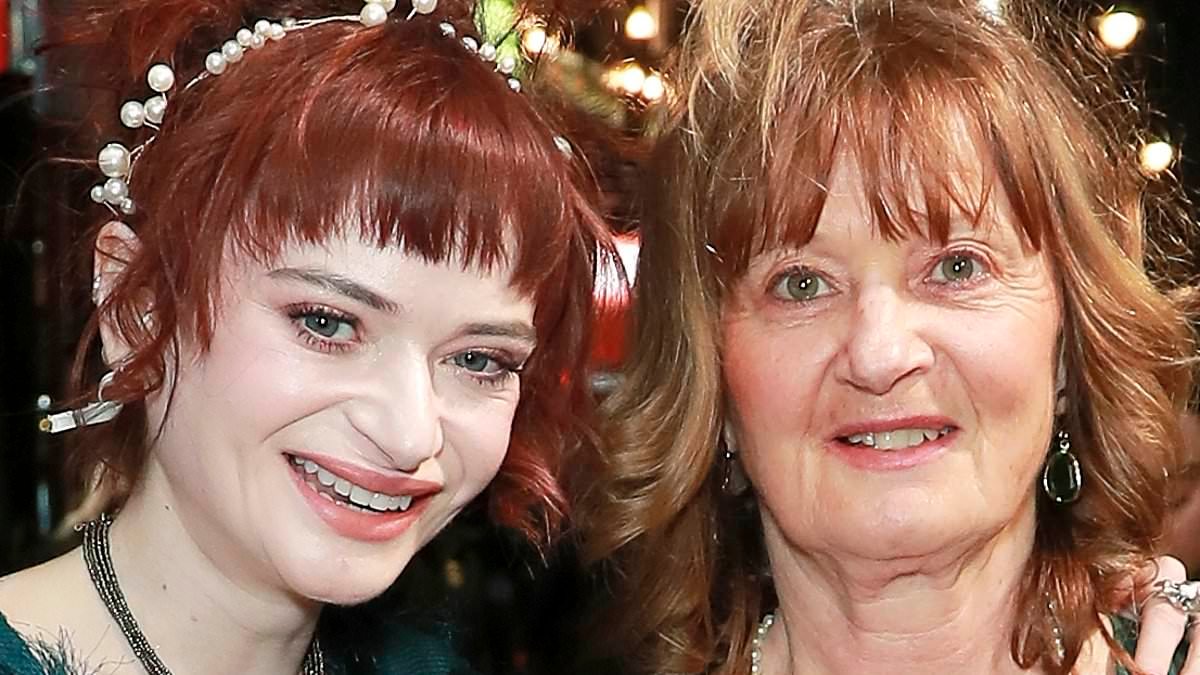 Celebrity Traitors star Ruth Codd, 29, wows in feathered green cocktail dress as she joins Strictly stars for gala performance of Hadestown