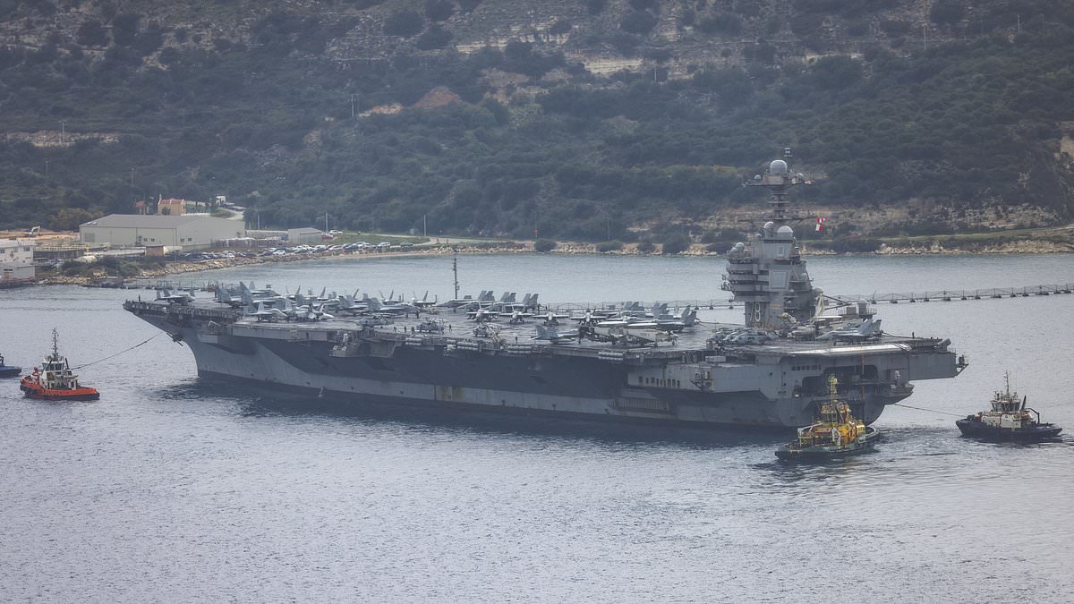 America's new $13bn aircraft carrier forced to retreat from Iran war because eco-friendly toilets won't flush... as our brave sailors left to sleep on the floor after part of ship caught FIRE