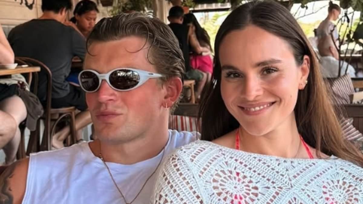 Holly Ramsay cosies up to husband Adam Peaty before tucking into a very lavish dessert as they continue soaking up the sun on honeymoon in Australia