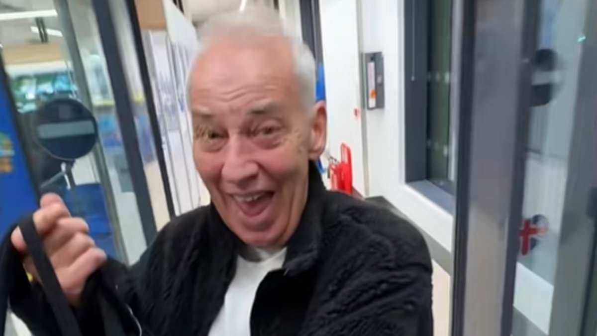 Michael Barrymore stocks up on chocolate in a bizarre 'munchies run' clip after becoming a TikTok star
