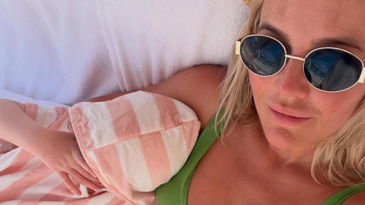 Pregnant Made In Chelsea star Tabitha Willett shows off her bump in a green bikini as she hits the beach in Florida on a babymoon with husband Harry Hoare days after tying the knot