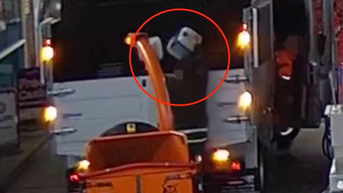 Moment brazen thieves take young boy on petrol station raid in broad daylight - as UK fuel shortage fears surge amid Iran war blockades