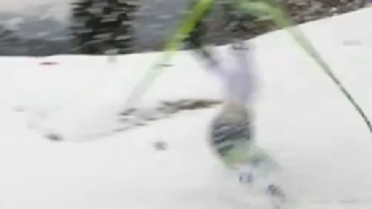 Swedish cross-country skier forced to compete in Winter Olympic relay on ONE SKI after dramatic fall - and her coach slips delivering her back-up!