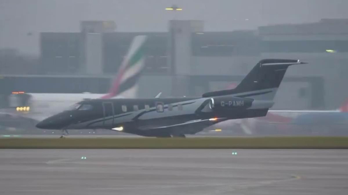 Antoine Semenyo touches down in Manchester on a private jet to complete January's biggest transfer in £62.5m move to Man City