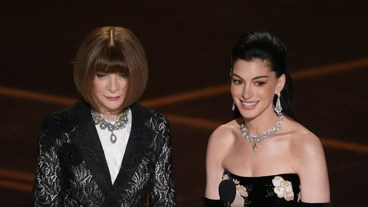 The Devil Wears Prada fans go wild for Anna Wintour's Oscars team-up with Anne Hathaway as they declare the acid-tongued fashion mogul was 'funnier than the host'