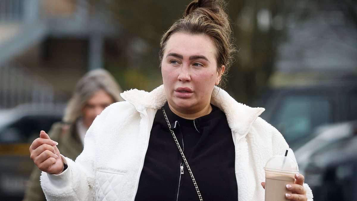 Lauren Goodger throws herself into a new year workout regime as she leaves the gym with a protein shake after working up a sweat