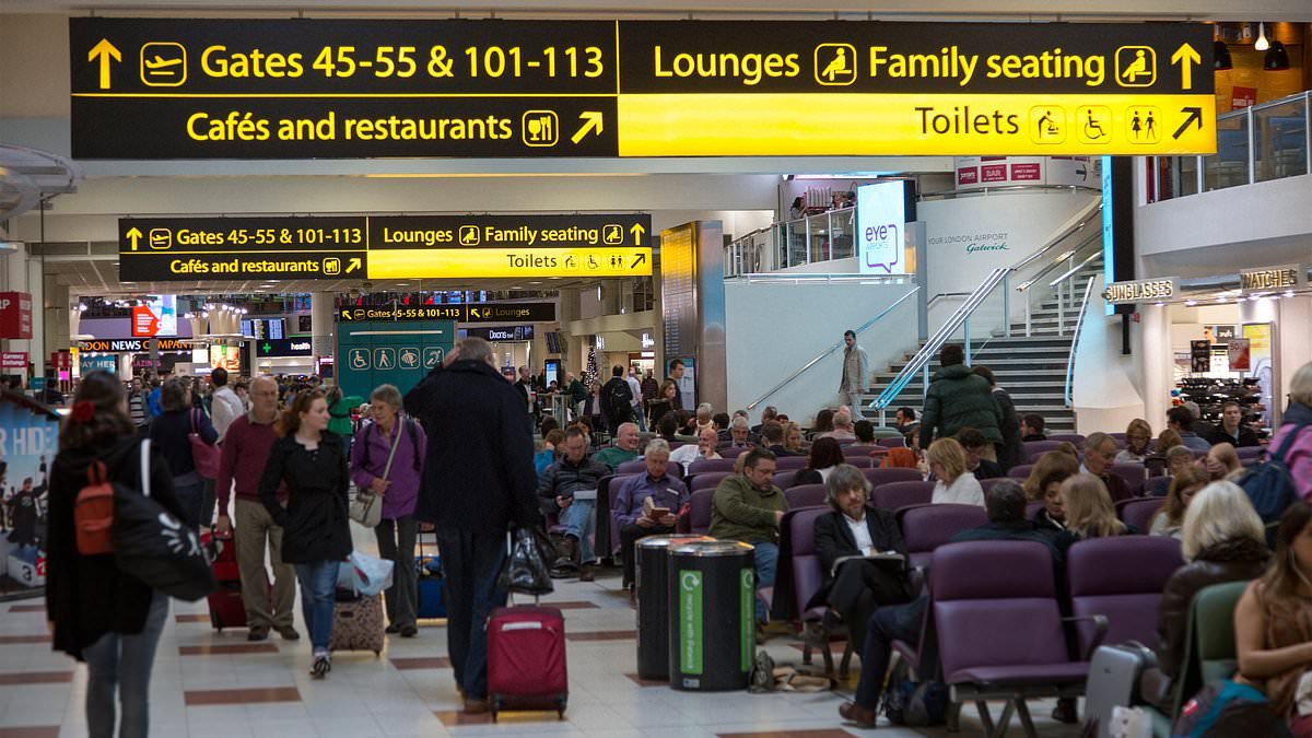 Man 'carrying guns' is arrested at Gatwick Airport as police swarm train station
