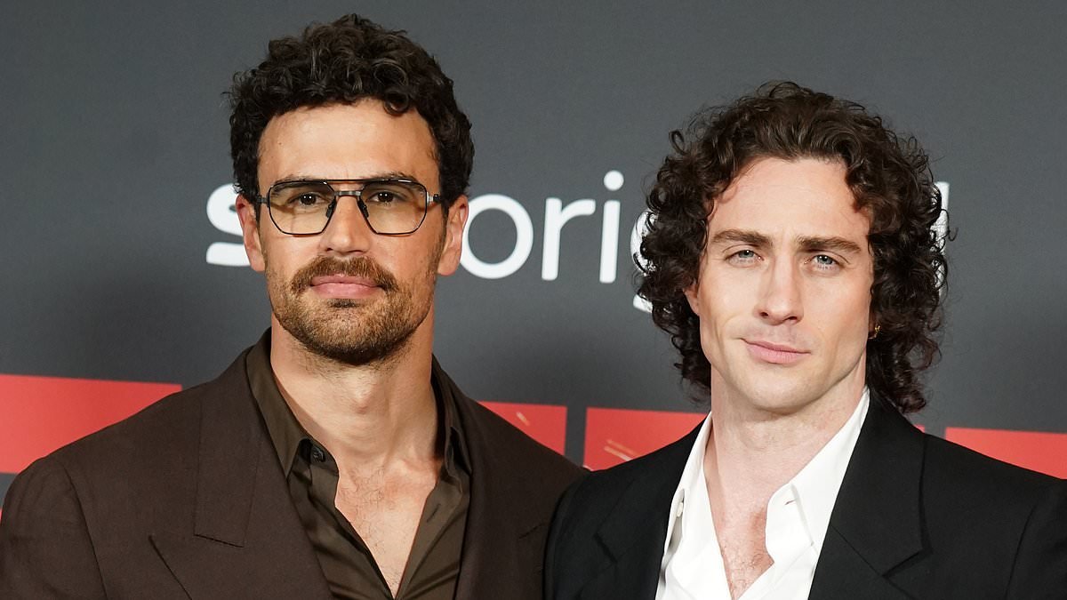 James Bond front-runners Aaron Taylor-Johnson and Theo James do their 007 hopes no harm as they reunite at the UK premiere of Fuze