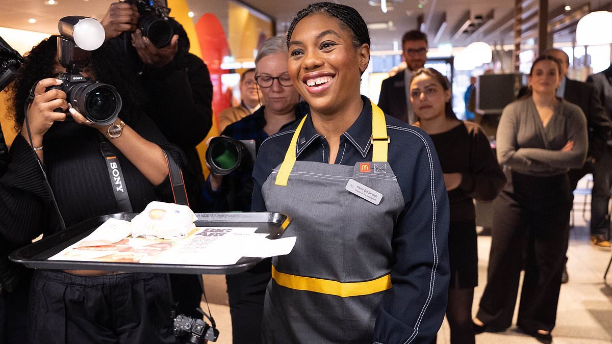 She's lovin' it! Kemi Badenoch serves up snark (and a McMuffin) as she claims Labour MPs are 'too scared' to oust Keir Starmer in case they trigger a general election and lose their jobs