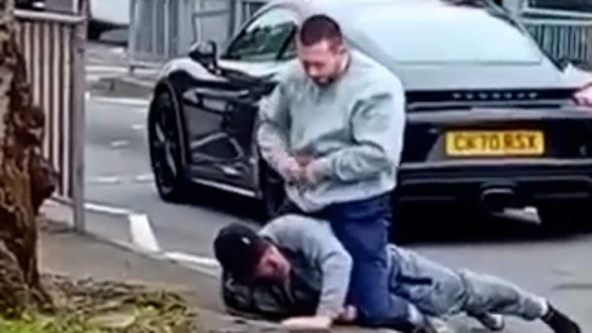 Moment violent shoplifter gets taste of instant karma as passing martial arts beginner takes him down after he attacked Co-op worker