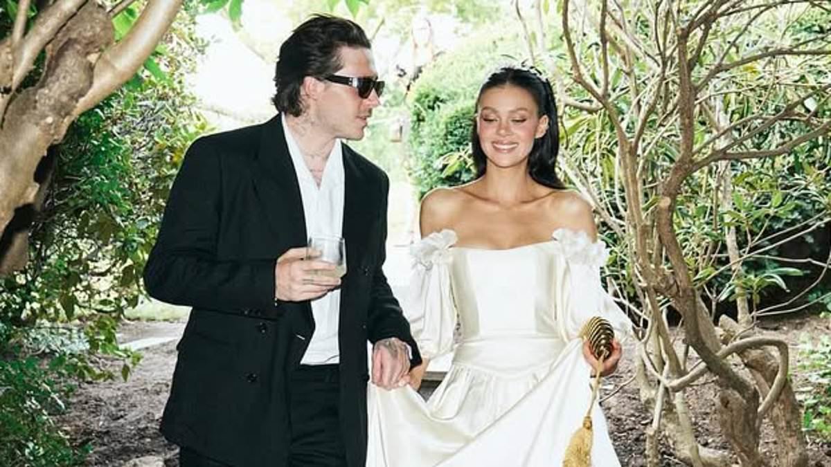 How recollections vary over Brooklyn Beckham's claim his mother cancelled making Nicola Peltz's wedding dress at the 'eleventh hour': Bride's stylist said gown was a 'year in the making'
