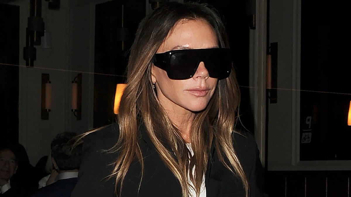 Victoria Beckham and Tana Ramsay 'let their hair down' on a girls' night out at swanky Notting Hill restaurant after being left 'heartbroken' by toxic family feuds