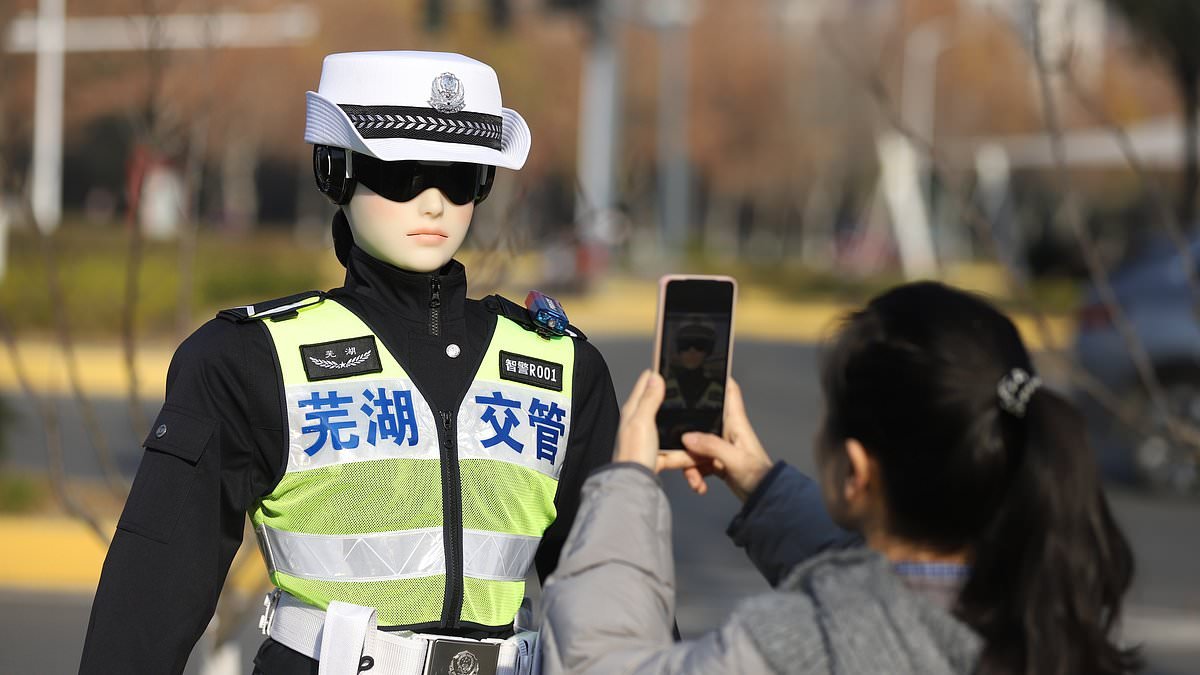 China's real-life 'robocops': City deploys AI-powered humanoid police officer that barks orders at civilians and works 'around the clock'