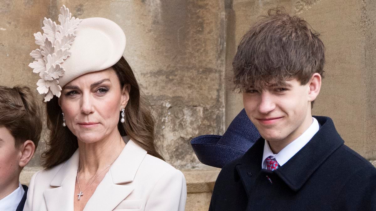 Sweet moment between 'Britain's most eligible bachelor' Earl of Wessex and his cousin-in-law the Princess of Wales as she proves he's firmly in the royal fold during his rare Easter outing