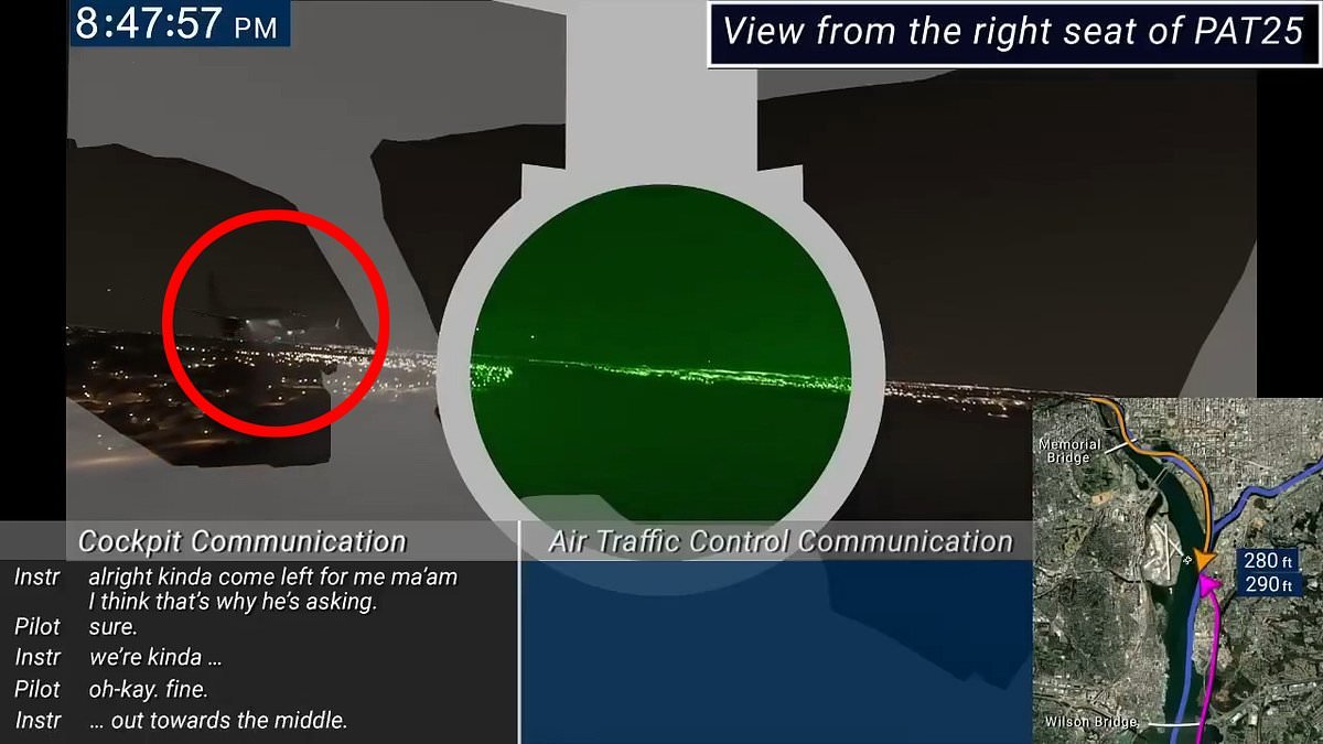 Terrifying animation shows pilots-eye view of DC mid-air collision between airliner and helicopter that killed 67