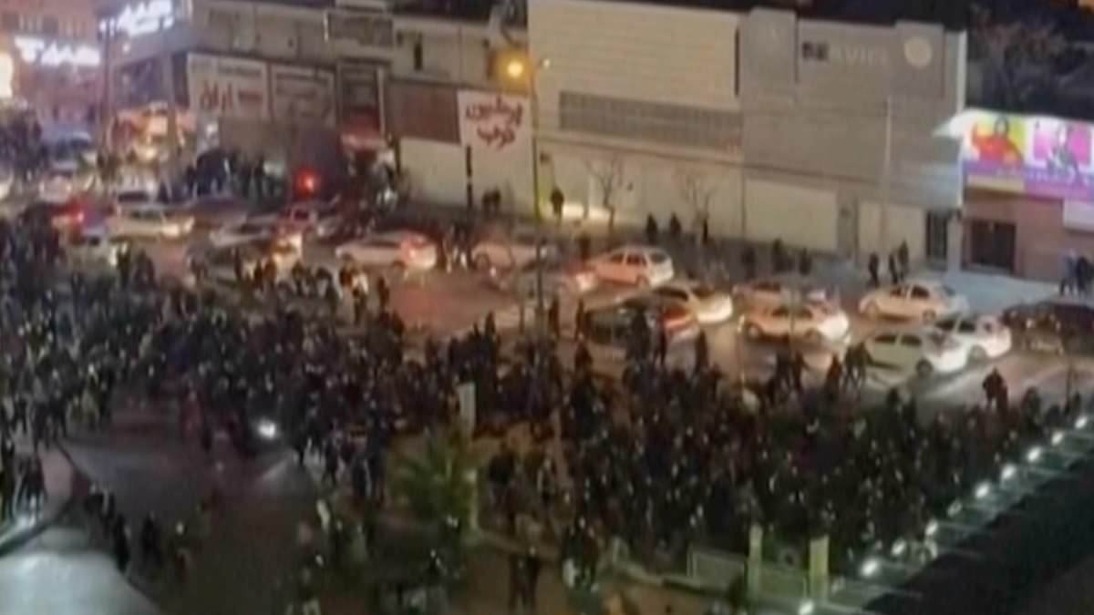 Is Iranian regime about to collapse? Huge crowds scream 'death to the dictator' as deadly riots spread across the country and Trump warns rulers will be 'hit hard' if they kill protesters
