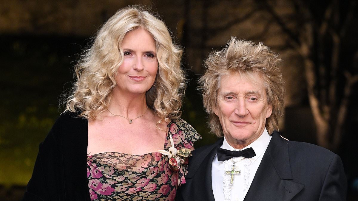 Rod Stewart, 81, and his wife Penny Lancaster, 54, put on a loved-up display as they attend the Finding Harmony: A King's Vision premiere