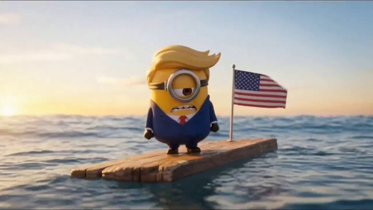 Iran propaganda video portrays Trump as a Minion struggling to open Strait of Hormuz - after president was thrown into Hell by Jesus in previous Tehran mockery