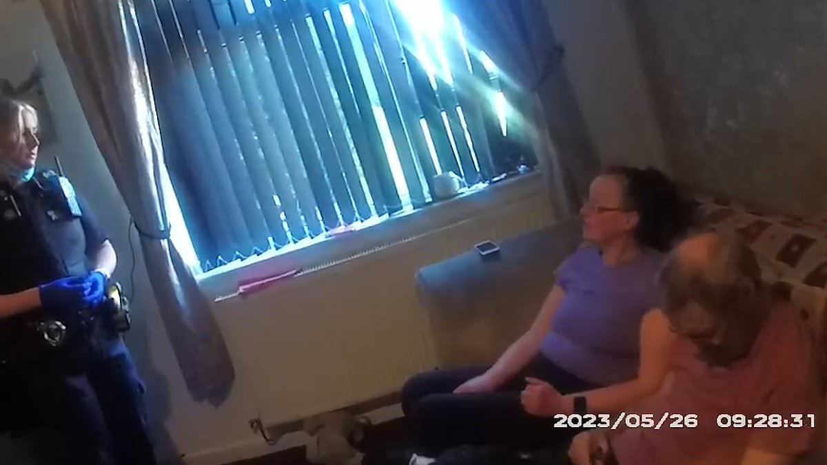 Moment 'mother from hell' who allowed her daughter to starve to death brazenly lies to police about looking after her