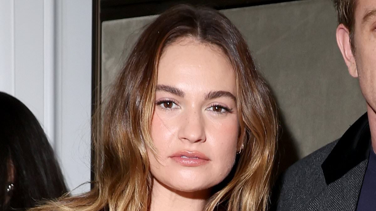 Lily James cuts a casual figure as she joins Minnie Driver at the JW Anderson Pimlico road store opening during London Fashion Week