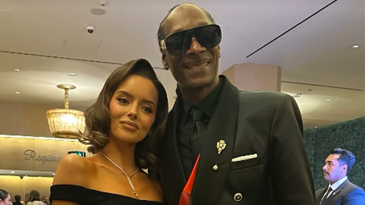 Maura Higgins cosies up to Snoop Dogg at Golden Globes after iconic rapper asks Love Island star for a picture together during surprise red carpet appearance