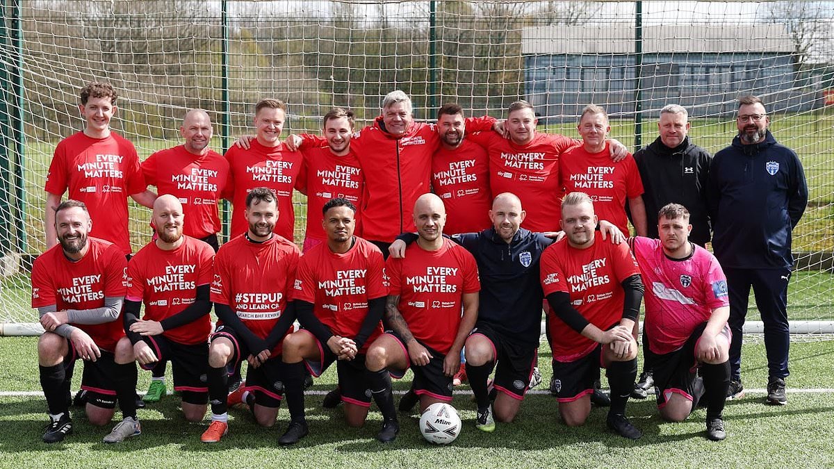 Big Sam's back! Bolton legend returned to the dugout to coach community football team and promote lifesaving CPR