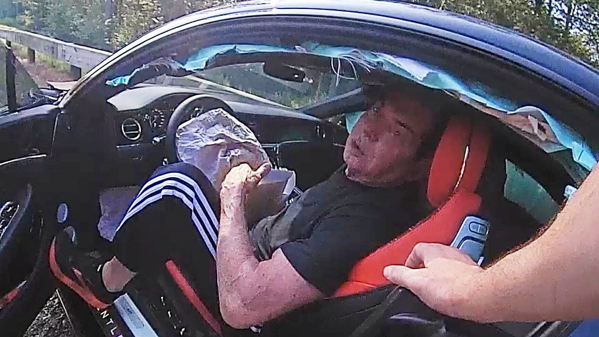 Terrifying new footage shows moment Vince McMahon crashes his Bentley at over 100mph as he's chased by police