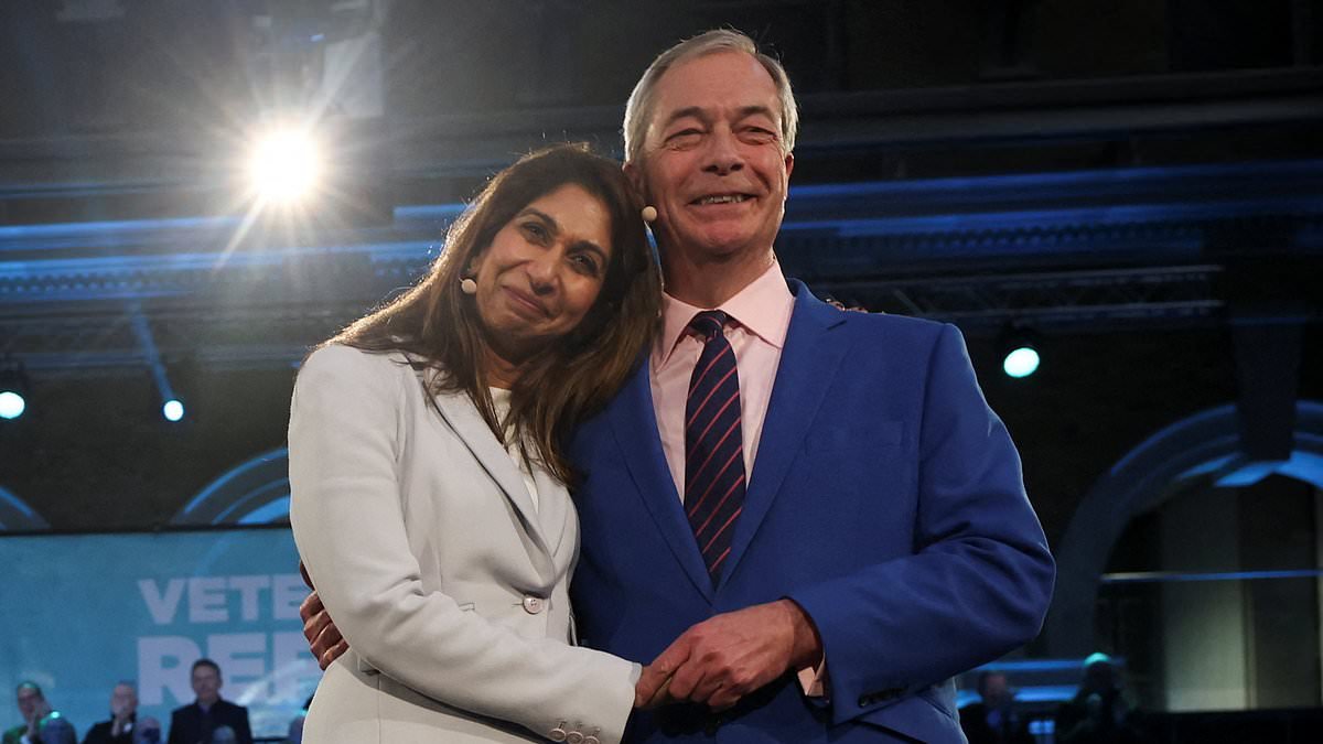 QUENTIN LETTS: Breathlessly, Suella clutched Farage like a lottery winner - a vision from a Barbara Cartland paperback cover