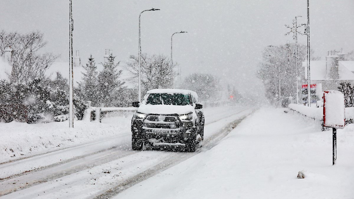 Arctic killer freeze hits UK: Sub-zero temperatures and wintry hazards set for days this week as 30cm of snow feared for part of Scotland today