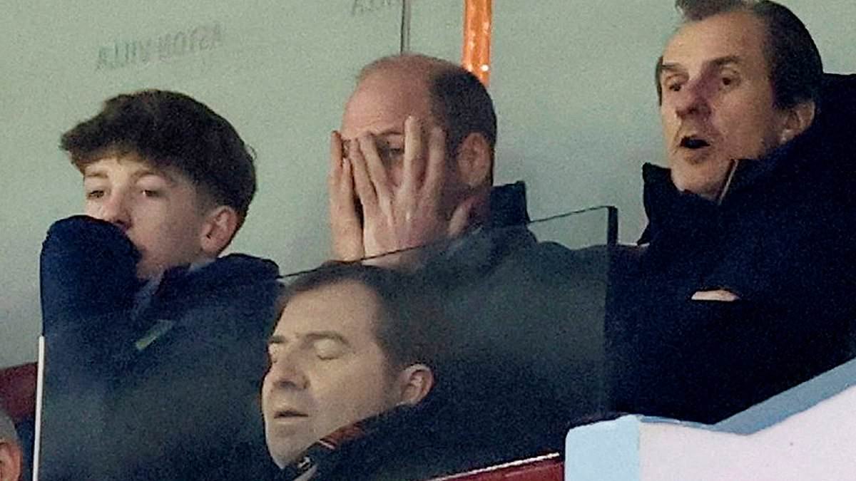 Prince William punches the air in delight as his beloved Aston Villa triumph in thrilling comeback