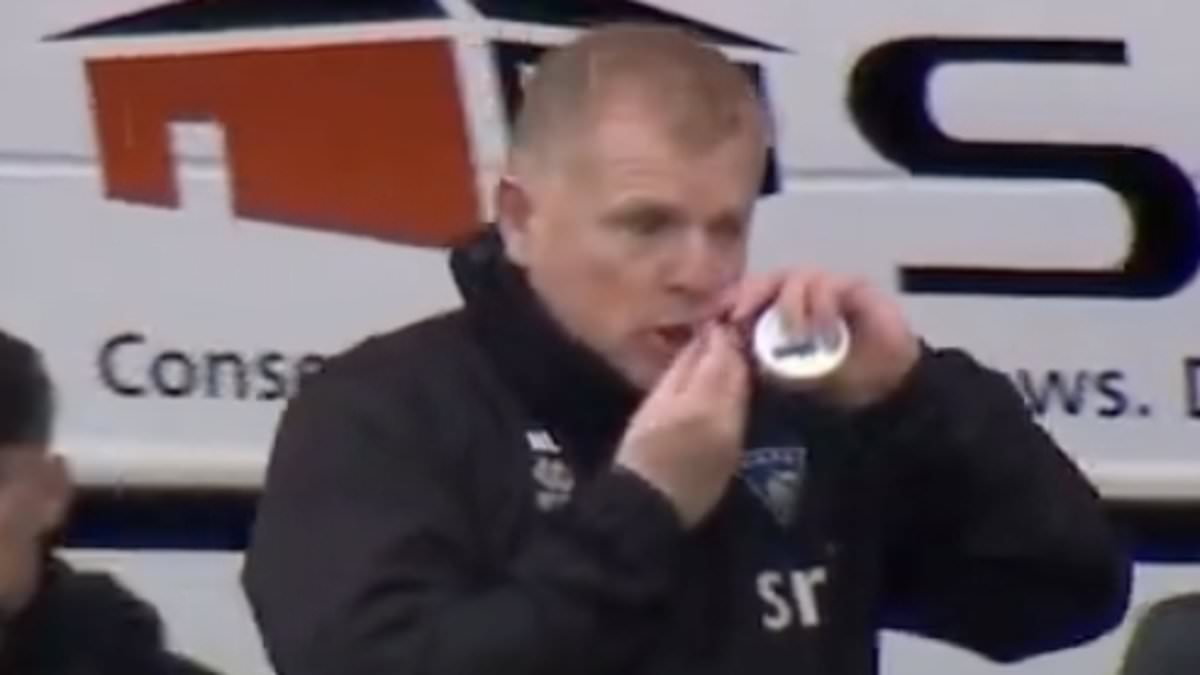 The stresses of being a football manager! Ex-Celtic boss spotted using snus on the touchline - as study reveals one in five players have turned to nicotine pouches