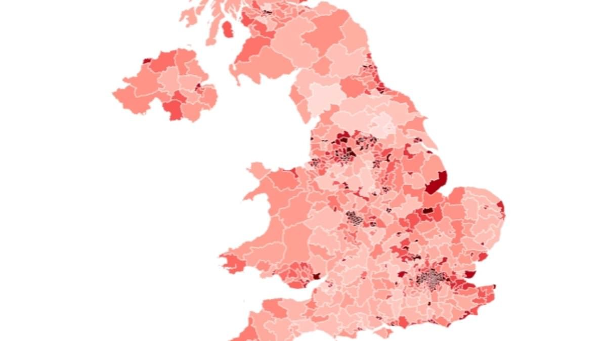 Britain's benefits capitals mapped as figures reveal up to 14% of working-age adults are getting handouts in parts of country