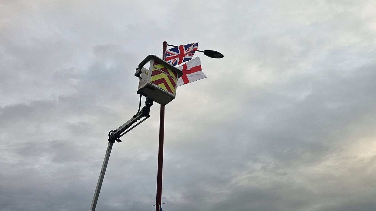 Council will take down Union and St George's flags citing safety fears - and say they will pursue the people who put them up for costs of their removal