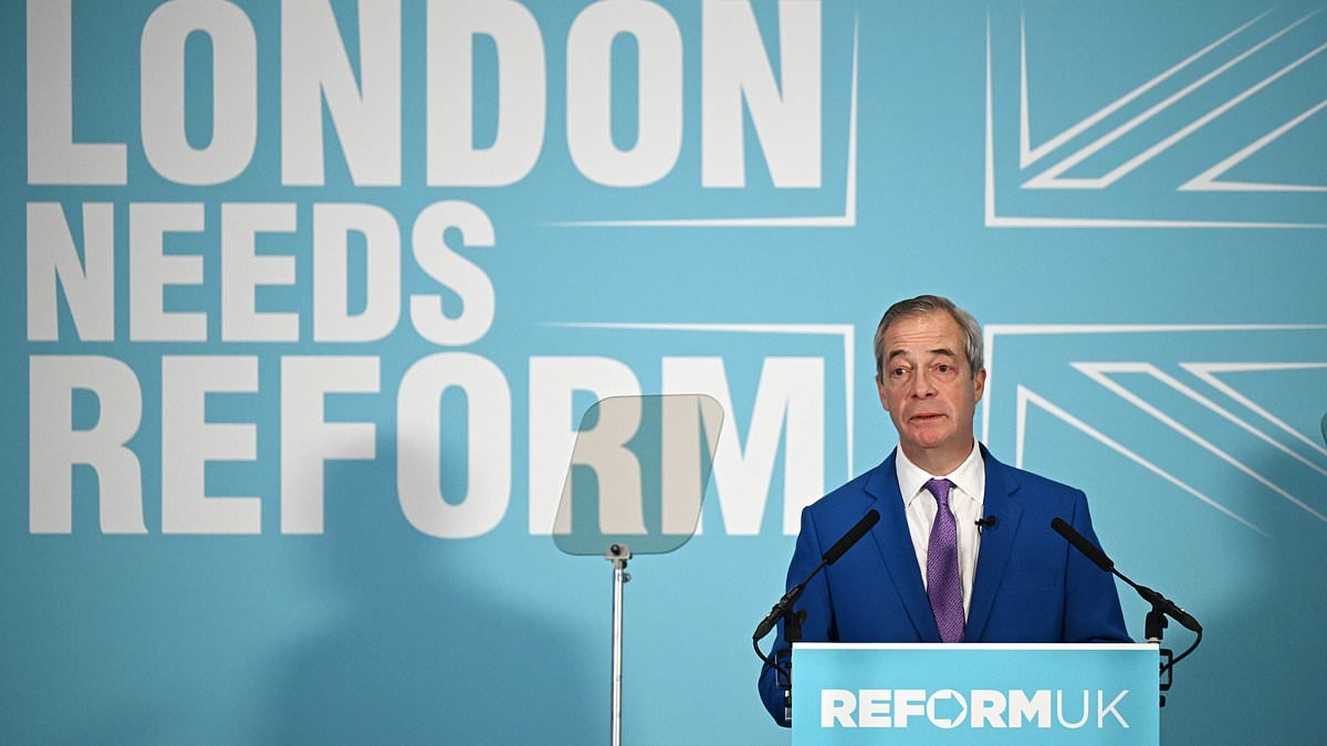 Nigel Farage vows to unseat Sadiq Khan as he unveils Reform's candidate to be London mayor with blast at 'crime wave run by foreign criminal gangs' under Labour