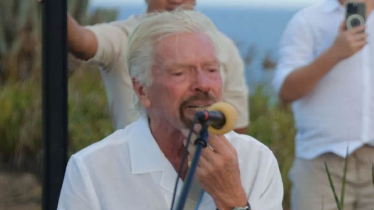 Sir Richard Branson celebrates late wife Joan's life with their children Sam and Holly on Necker Island in a 'special service filled with songs, laughter and tears' - two months on from her death aged 80