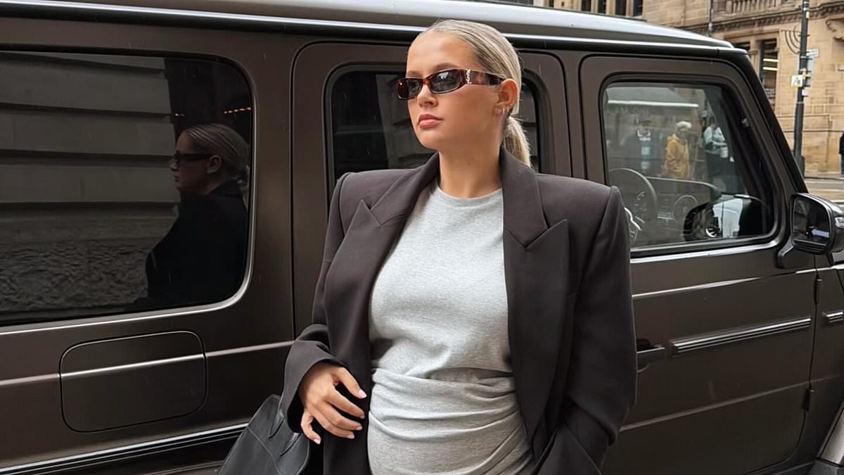 Pregnant Molly-Mae returns to work as she says she is 'back to regular programming with an extra friend in tow' after announcing baby news