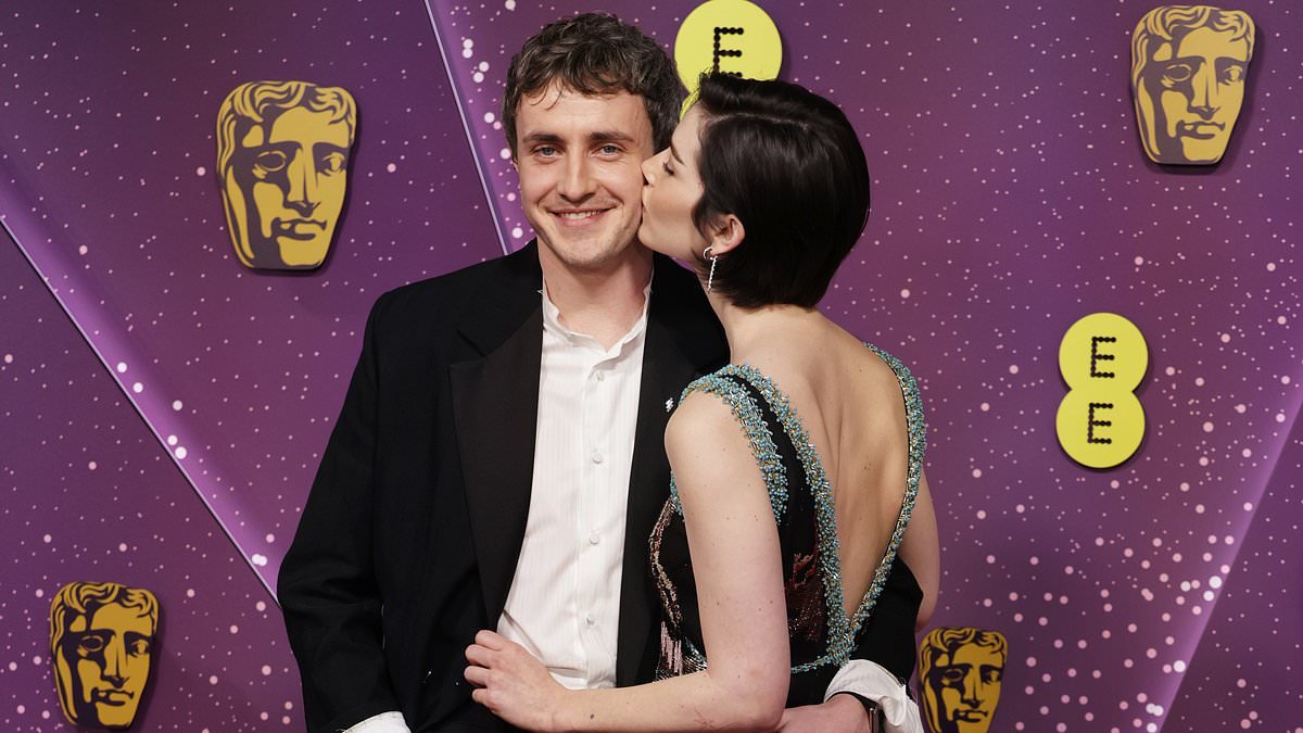 Gracie Abrams packs on the PDA with Paul Mescal as fans go wild for their red carpet debut at the BAFTAs and declare 'total power couple vibes'