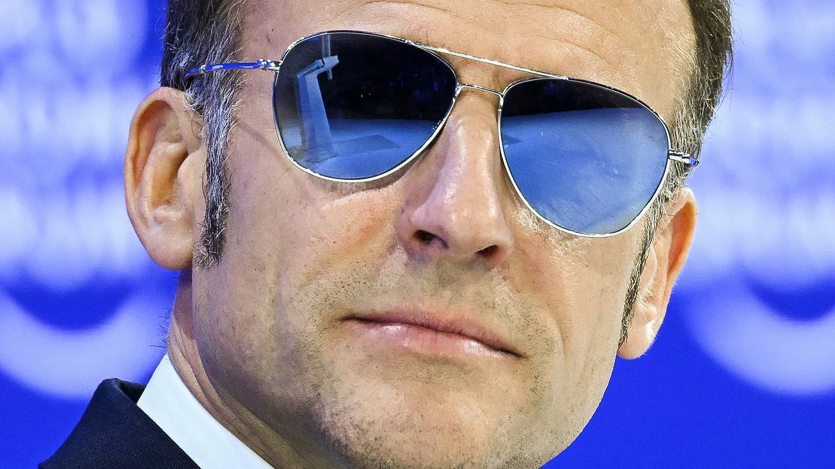 Macron's Top Gun look sees shares in the sunglasses firm jump by 28% and crashes their website as fans rush to pick up the £575 shades