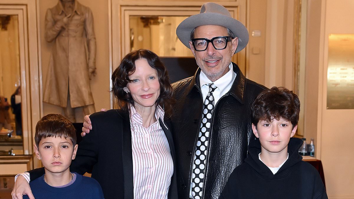Jurassic Park star Jeff Goldblum, 73, makes very rare appearance with wife, 43, and two young sons